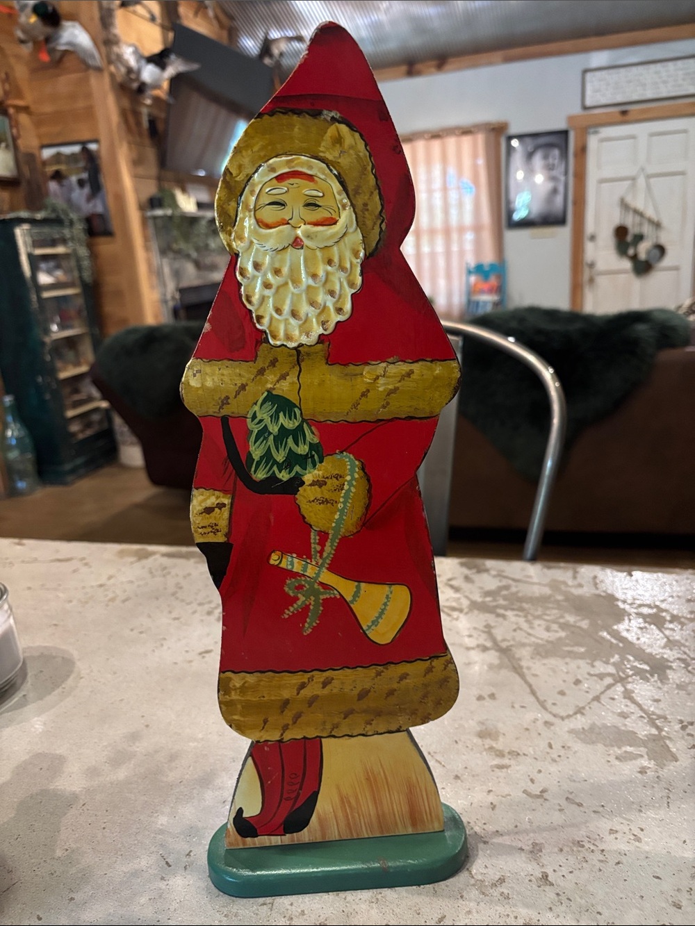 Vintage-Inspired Red Santa Holiday Figurine